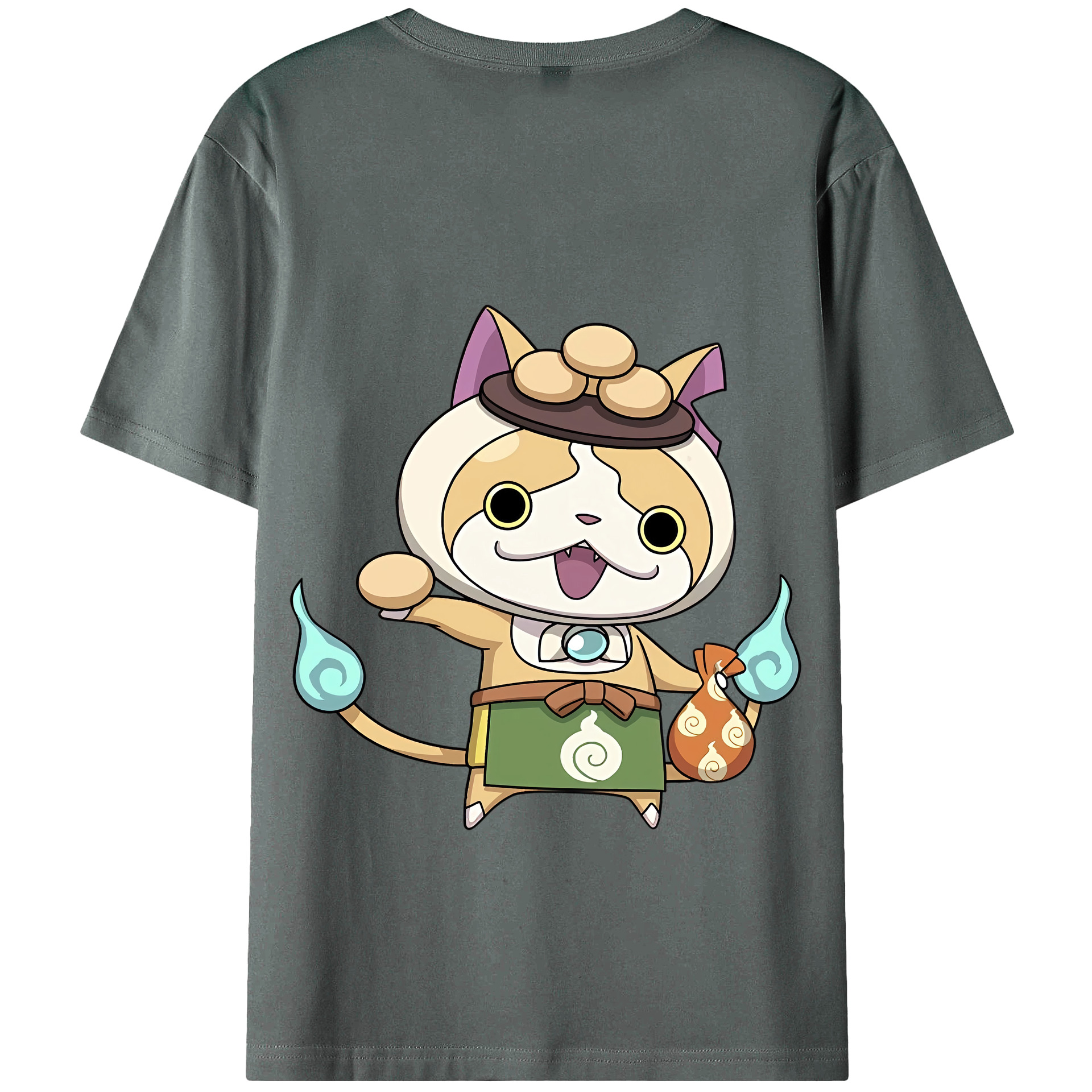 （画像用） 妖怪ウォッチ Yo-kai Watch 綿100％ メンズ半袖Tシャツ（バックプリント） 通気性
